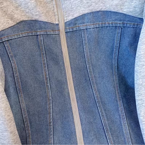 WOMENS PATCHWORK DENIM PANTS SET - Picture 4 of 7